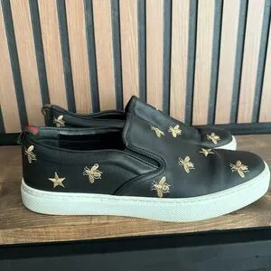 Gucci | Shoes | Gucci Mens Black Leather Bee And Star  display picture 2